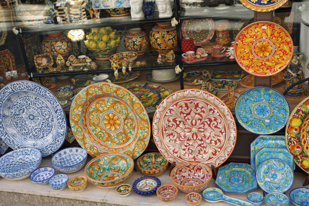 istock Traditional Italian ceramic plates and bowls. 1196390511