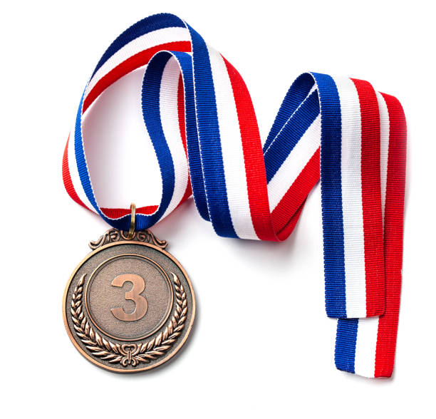 Bronze medal. Third place award with ribbon.