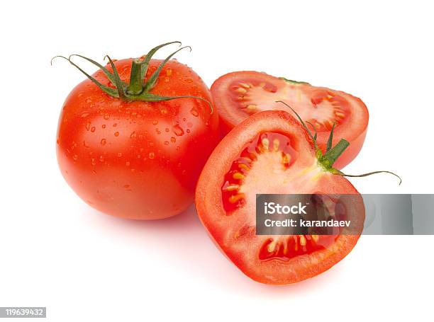 Fresh Tomatoes With Water Drops Stock Photo - Download Image Now - Bright, Close-up, Color Image
