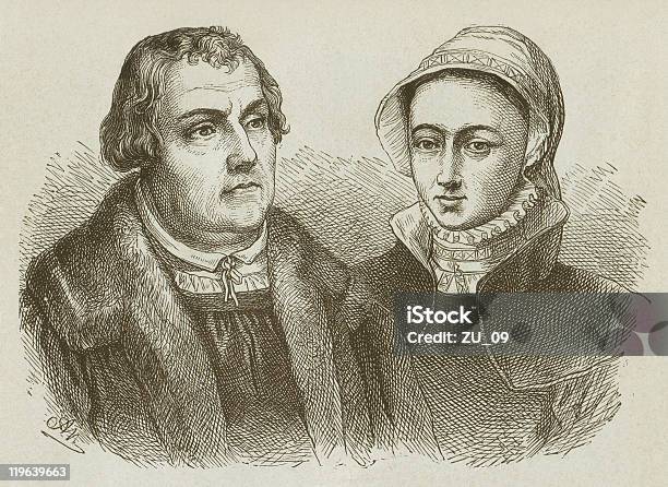 Martin Luther Und Seine Frau Catherine Of Bora Stock Vektor Art und mehr Bilder von Martin Luther - Reformator - Martin Luther - Reformator, Bora Bora-Atoll, Ehefrau