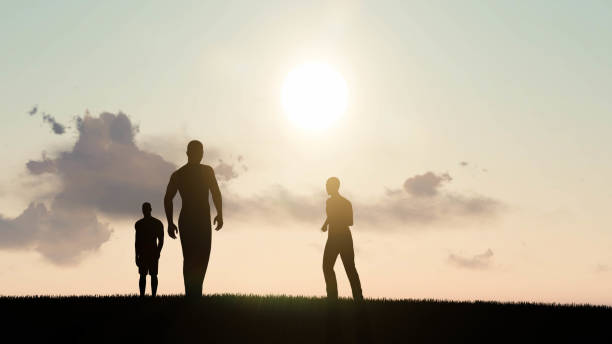 istock People Silhouette at Sunset 3D Rendering 1196396712