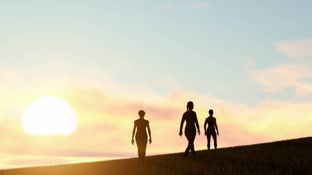 istock People Silhouette at Sunset 3D Rendering 1196396714