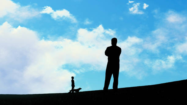 istock People Silhouette Walking at Sky Background 3D Rendering 1196396741