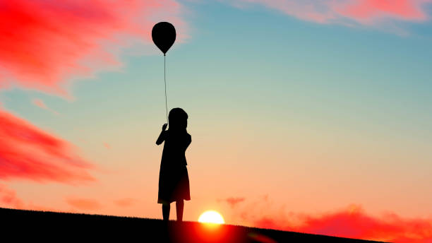 istock Children at sunset 3D Rendering 1196396778