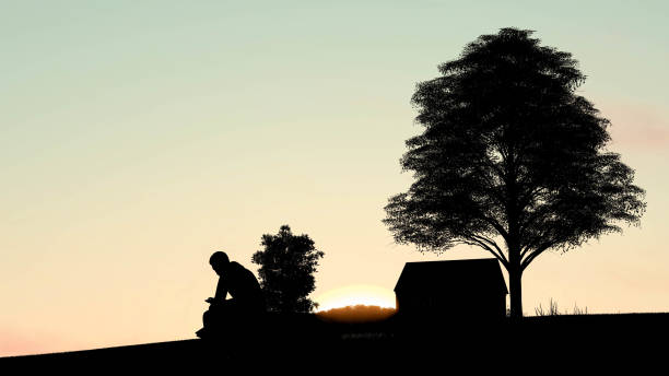 istock people silhouette at sky 3D Rendering 1196396829