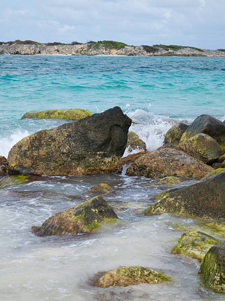 rocks on the beach stock photo
