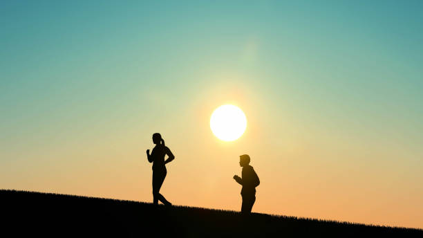 istock People Silhouette Walking at Sky Background 3D Rendering 1196397385