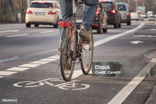 Citycyclist Stock Photo - Download Image Now - Cycling, Bicycle, Bicycle Lane