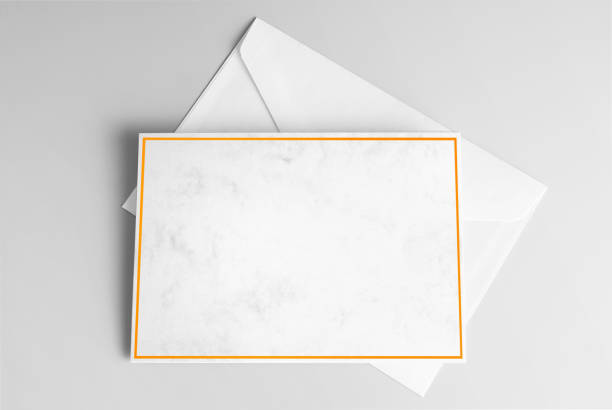 istock Blank Card Decorated with Yellow Frame and Envelope 1196409410