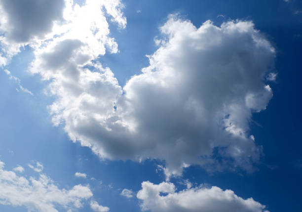 Beautiful blue sky with white clouds background
