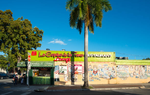Miami,  Florida, USA - Dec 6th, 2019:  “Little Havana” of Miami is the home to Cuban diaspora. Cuban culture and tradition are well preserved in the area.