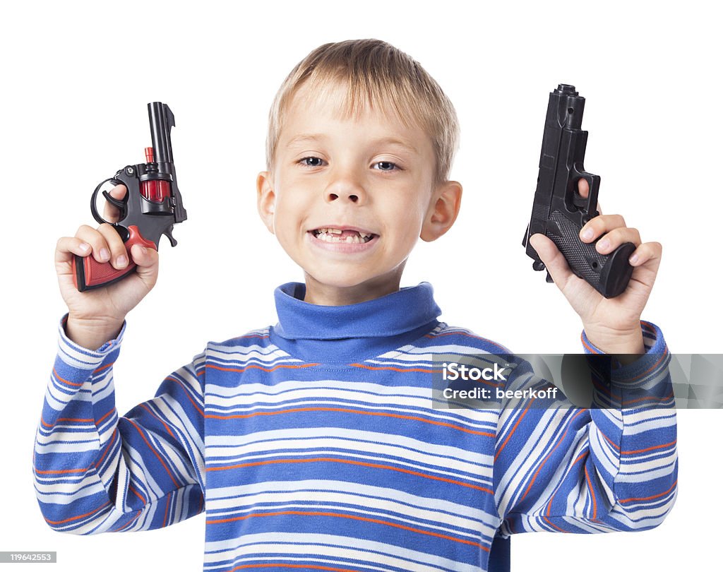Rapaz com dois Armas - Royalty-free Agressão Foto de stock