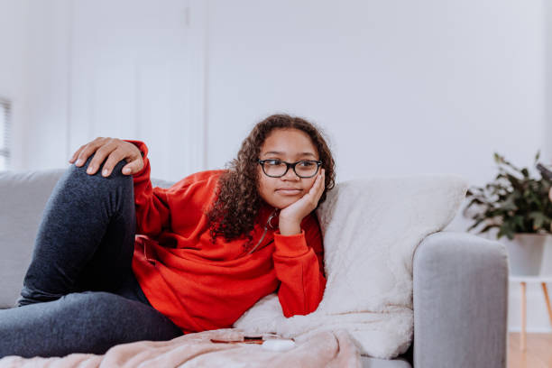 istock Black young girl at home 1196426870