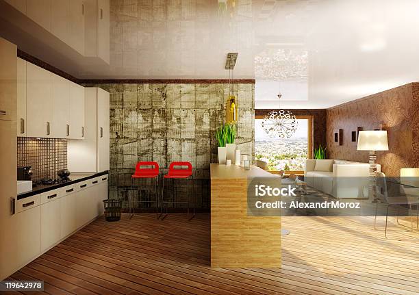 Kitchen Stock Photo - Download Image Now - Apartment, Architecture, Chair