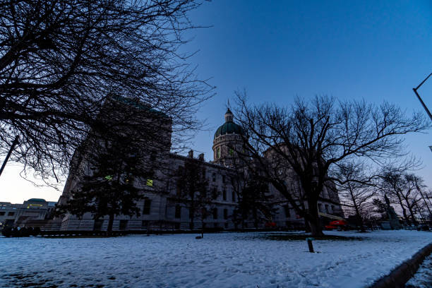istock Indiana State Capitol Building at Night - Indianapolis, IN 1196431375