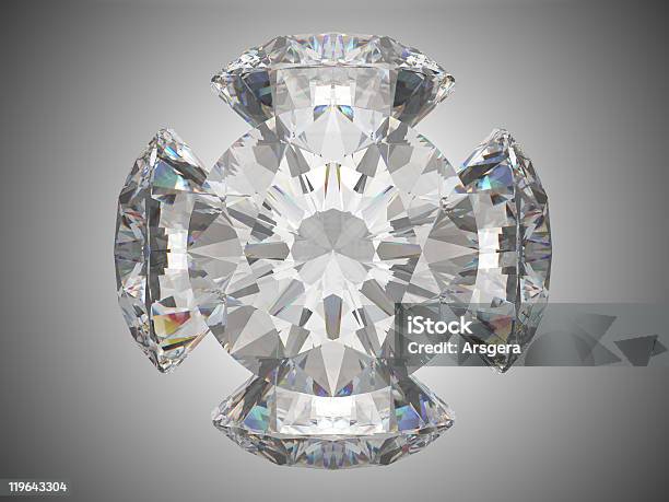 Cinque Diamanti Taglio Brillante - Fotografie stock e altre immagini di Abilità - Abilità, Brillante, Cerchio