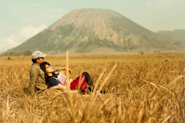 a coule travel in promo mountain, tender village, East Java, Indonesia