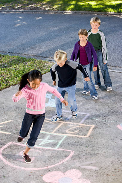 istock Children playing hopscotch 119644563
