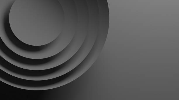 istock Abstract dark gray geometric background, round minimal object 1196447908