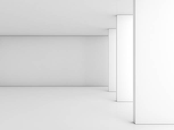istock Abstract white hall interior with columns near light window 1196447922