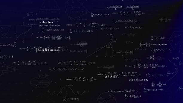 istock Mathematics formula equation on white chalk color with black board backdrop background for content about education technology study using seamless looping movement. 1196456650