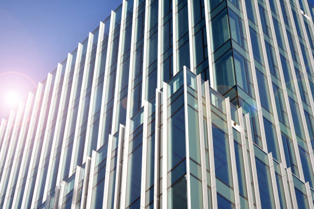 istock Modern office building detail, glass surface with sunlight. 1196463663