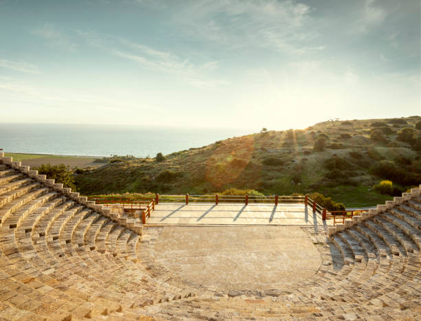 Kourion ancient amphitheater in Limassol, Cyprus Kourion ancient amphitheater in Limassol, Cyprus kourion stock pictures, royalty-free photos & images