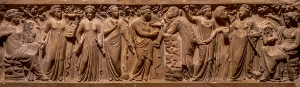 istock Ancient Greece bas-relief showing scene with women 1196467642