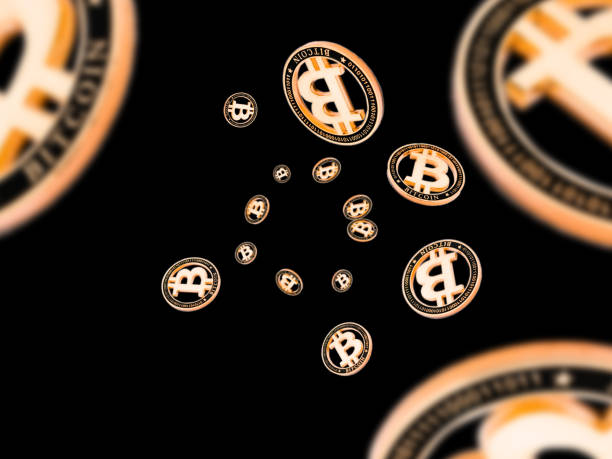 istock Falling coins. Golden Cryptocurrency on black. Litecoin, Ethereum, Bitcoin background. 1196467816
