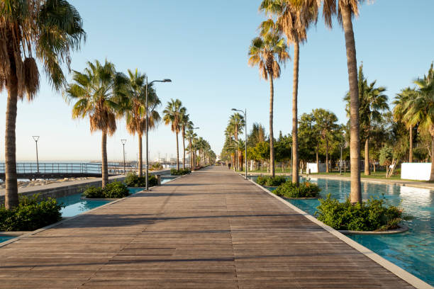 Promenade in Limassol city on Cyprus island Promenade in Limassol city on Cyprus island limassol marina stock pictures, royalty-free photos & images