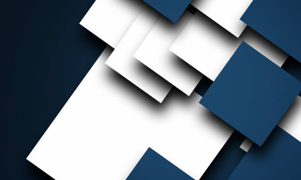 istock Abstract blue and white squares design background 1196470931