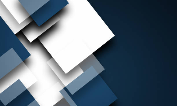 istock Abstract blue and white squares design background 1196470944