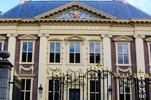 The Mauritshuis Museum, a must-visit museum in Hague, Netherlands. This museum with selected masterpieces from the 17th century Dutch Golden Age. /Plein, Hague, Netherlands/ 05-05-2019