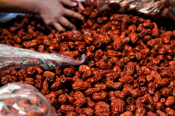 Jujube, Chinese dried red date fruit for sale on market