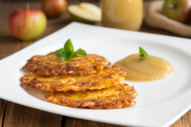 istock potato pancakes with apple sauce 1196478598