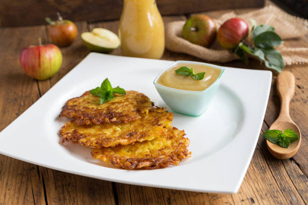 istock potato pancakes with apple sauce 1196478662