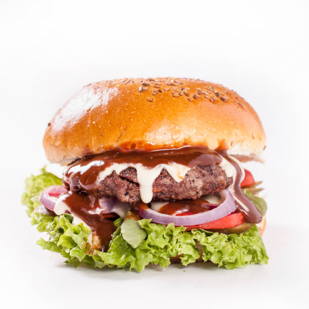 istock classic hamburger with souce and juice 1196480628