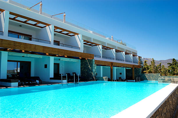 istock Swimming pool at luxury villa, Crete, Greece 119648651