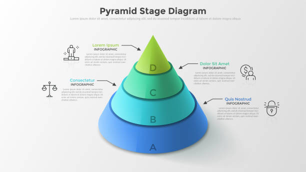 現代のインフォグラフィックテンプレート - pyramid点のイラスト素材／クリップアート素材／マンガ素材／アイコン素材