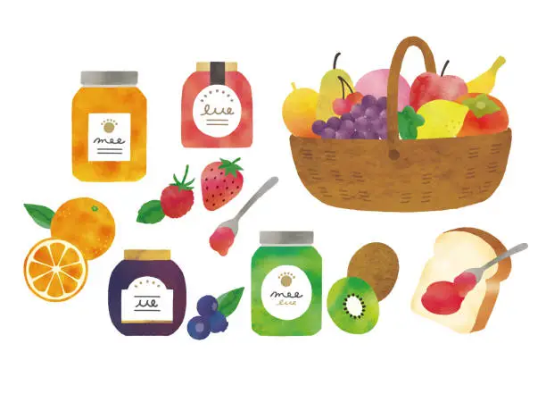 Vector illustration of Fruits jam