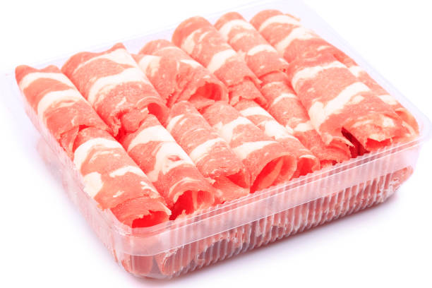istock Shabu Shabu beef slices  on white background 1196496633
