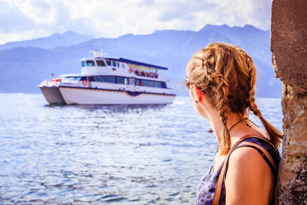 istock Car ferry on an Italian lake 1196499695