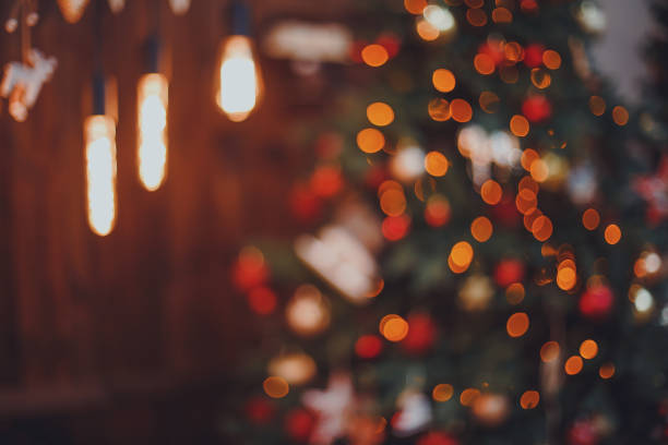 istock Defocused or blurred christmas lights background bokeh 1196502999
