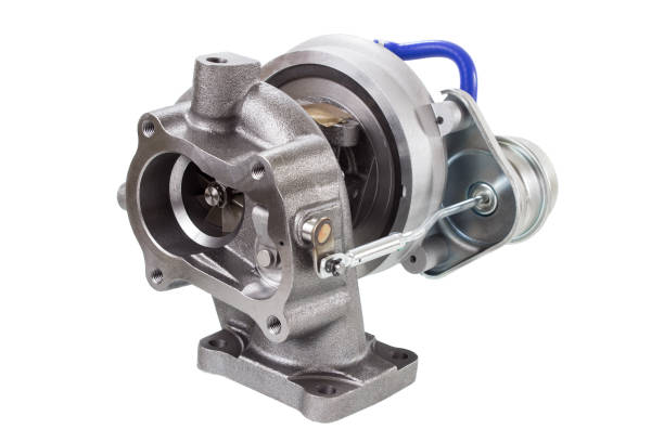 istock new turbocharged car engine Isolated on a light background 1196507981