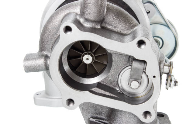 istock new turbocharged car engine Isolated on a light background 1196507997