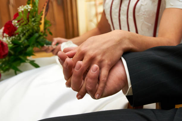 istock wedding couple hand in hand 1196509119