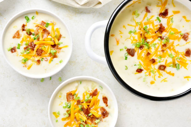 istock Creamy potato soup with bacon 1196512515