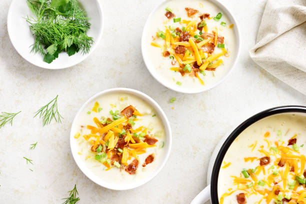 istock Creamy potato soup with bacon 1196512516