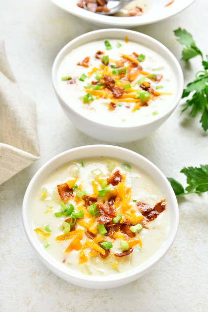 istock Creamy potato soup with bacon 1196512524