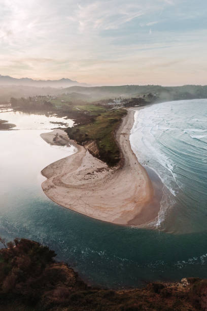 istock Estuary with a large sand beach and the sea 1196516013